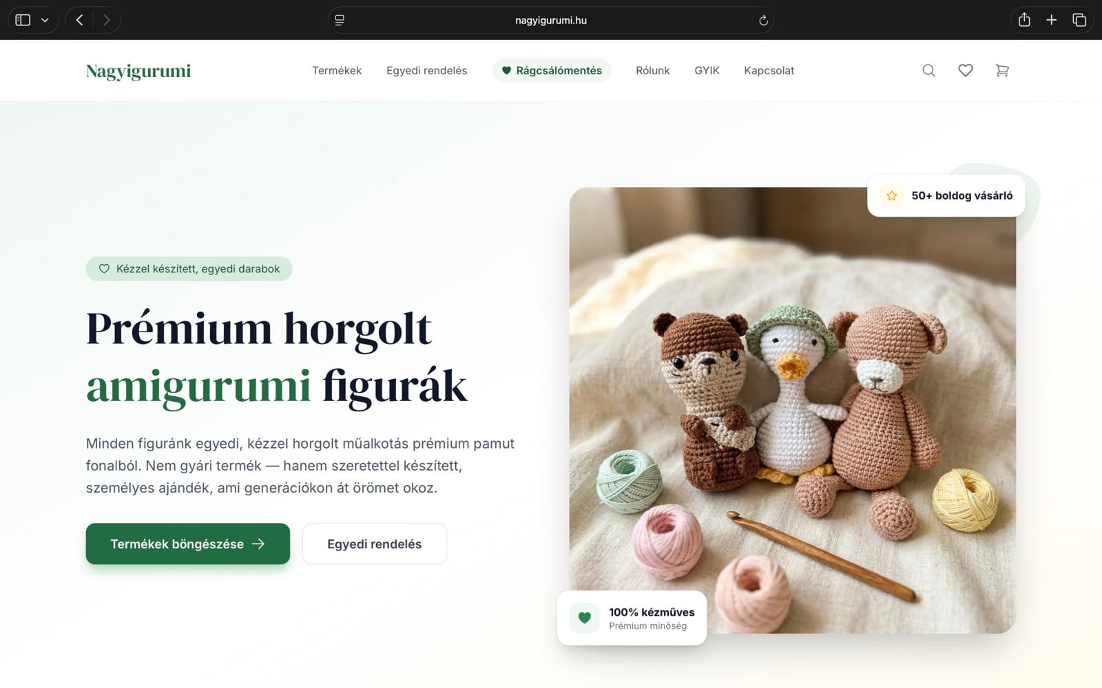 Nagyigurumi — webshop és márkaoldal