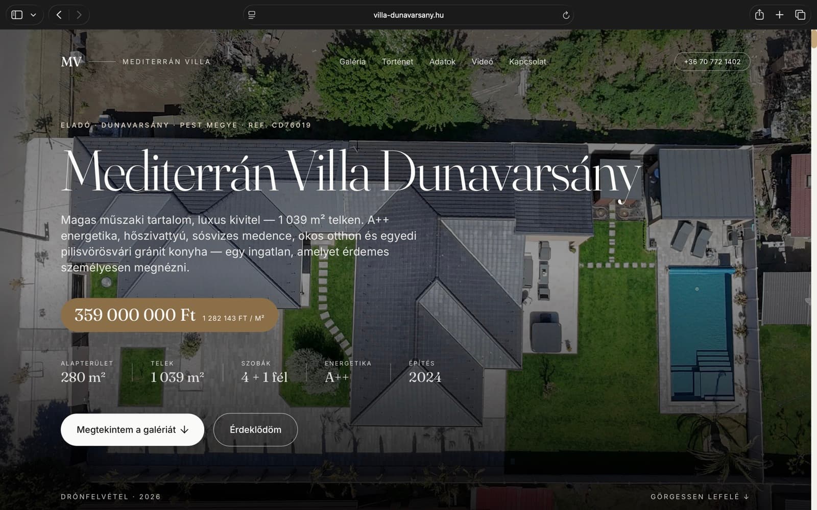 Mediterrán Villa — luxus ingatlan bemutató